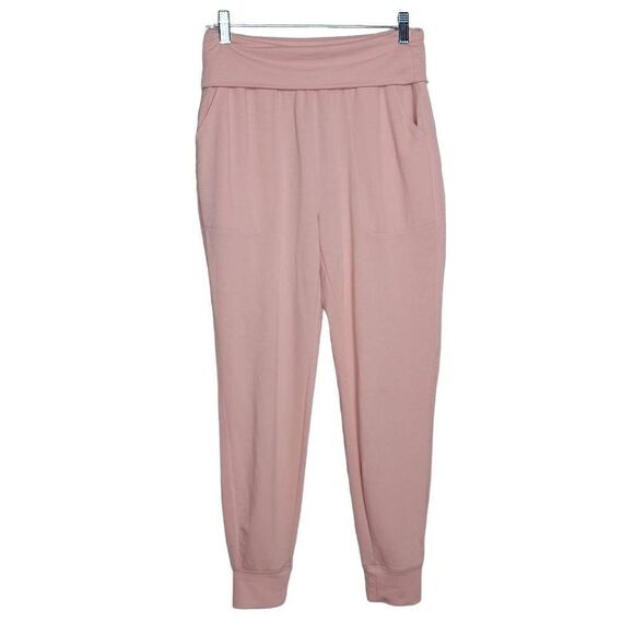 Old Navy Active Foldover Waist Stretch Knit Joggers Pink Peach XS - Picture 1 of 11
